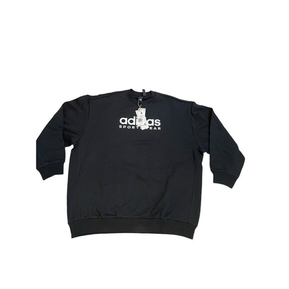 adidas Men's All SZN Sportswear Fleece Graphic Sweatshirt Black Size L NWT